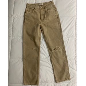 We The Free Tan Straight Leg High-Rise Jeans